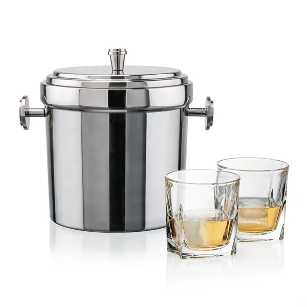 The Milano Ice Bucket & On-the-Rocks Glasses Set delivers a clean,... from ASI 84592 St Regis Group