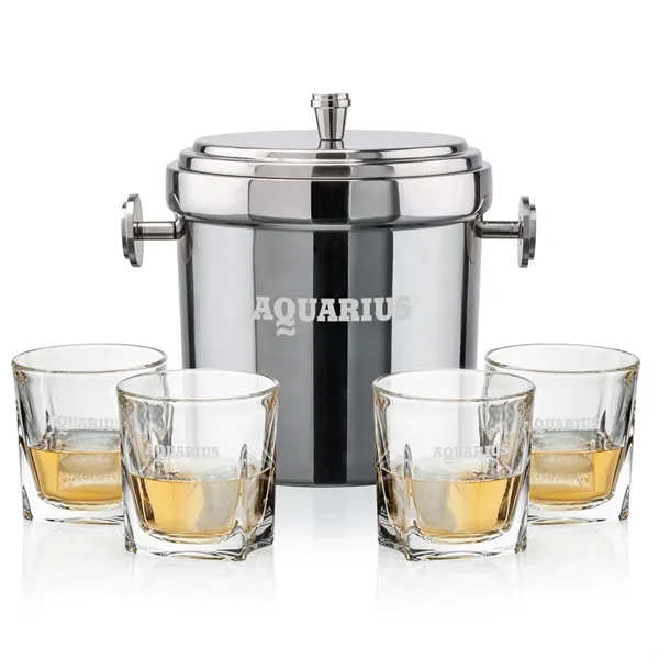 The Milano Ice Bucket & On-the-Rocks Glasses Set delivers a clean,... from ASI 84592 St Regis Group
