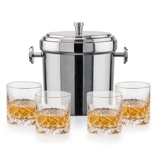 The Milano Ice Bucket & On-the-Rocks Glasses Set delivers a clean,... from ASI 84592 St Regis Group