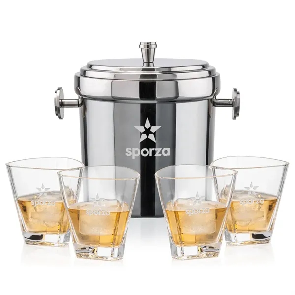 The Milano Ice Bucket & On-the-Rocks Glasses Set delivers a clean,... from ASI 84592 St Regis Group