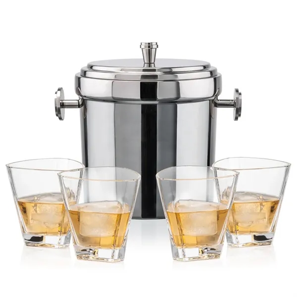 The Milano Ice Bucket & On-the-Rocks Glasses Set delivers a clean,... from ASI 84592 St Regis Group