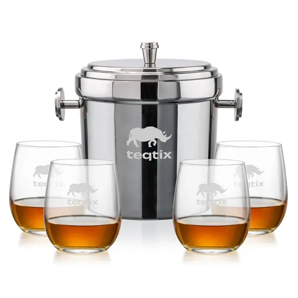 The Milano Ice Bucket & On-the-Rocks Glasses Set delivers a clean,... from ASI 84592 St Regis Group