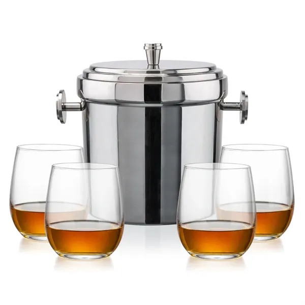 The Milano Ice Bucket & On-the-Rocks Glasses Set delivers a clean,... from ASI 84592 St Regis Group