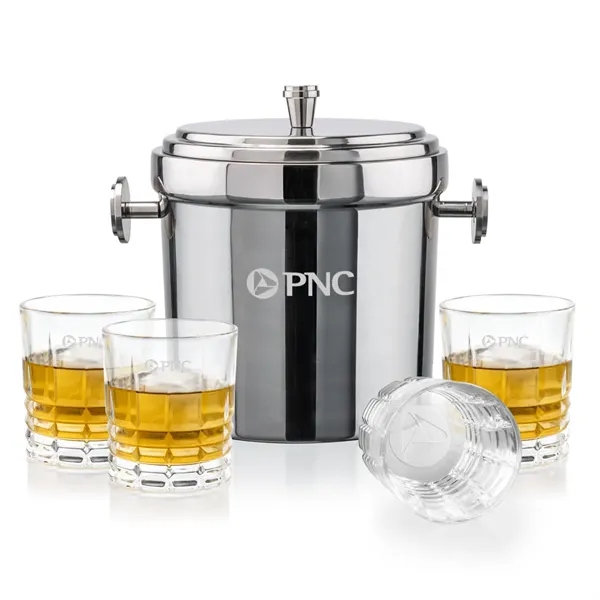 The Milano Ice Bucket & On-the-Rocks Glasses Set delivers a clean,... from ASI 84592 St Regis Group