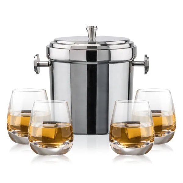The Milano Ice Bucket & On-the-Rocks Glasses Set delivers a clean,... from ASI 84592 St Regis Group