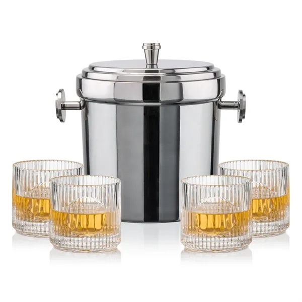 The Milano Ice Bucket & On-the-Rocks Glasses Set delivers a clean,... from ASI 84592 St Regis Group