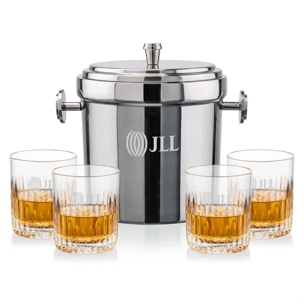 The Milano Ice Bucket & On-the-Rocks Glasses Set delivers a clean,... from ASI 84592 St Regis Group
