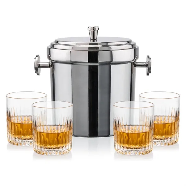 The Milano Ice Bucket & On-the-Rocks Glasses Set delivers a clean,... from ASI 84592 St Regis Group