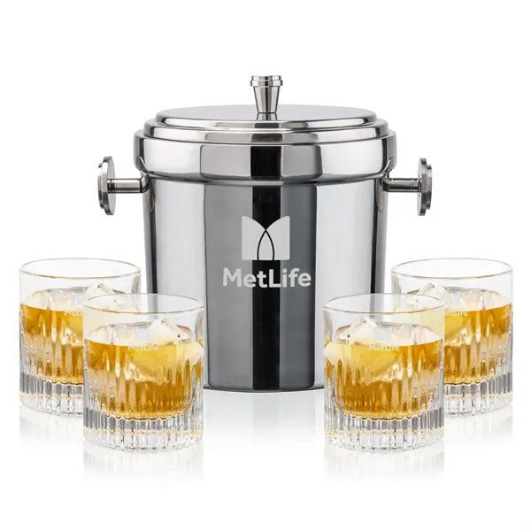 The Milano Ice Bucket & On-the-Rocks Glasses Set delivers a clean,... from ASI 84592 St Regis Group