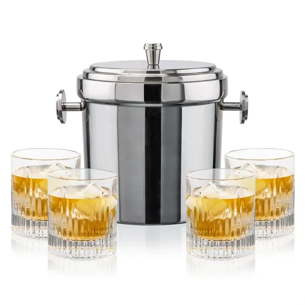 The Milano Ice Bucket & On-the-Rocks Glasses Set delivers a clean,... from ASI 84592 St Regis Group