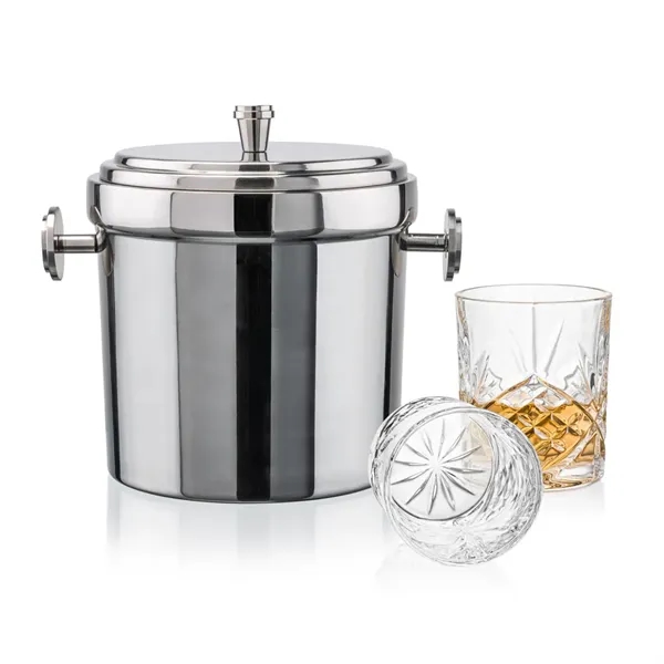 The Milano Ice Bucket & On-the-Rocks Glasses Set delivers a clean,... from ASI 84592 St Regis Group