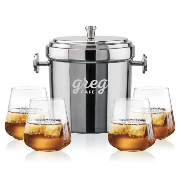 The Milano Ice Bucket & On-the-Rocks Glasses Set delivers a clean,... from ASI 84592 St Regis Group