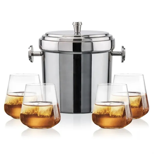 The Milano Ice Bucket & On-the-Rocks Glasses Set delivers a clean,... from ASI 84592 St Regis Group