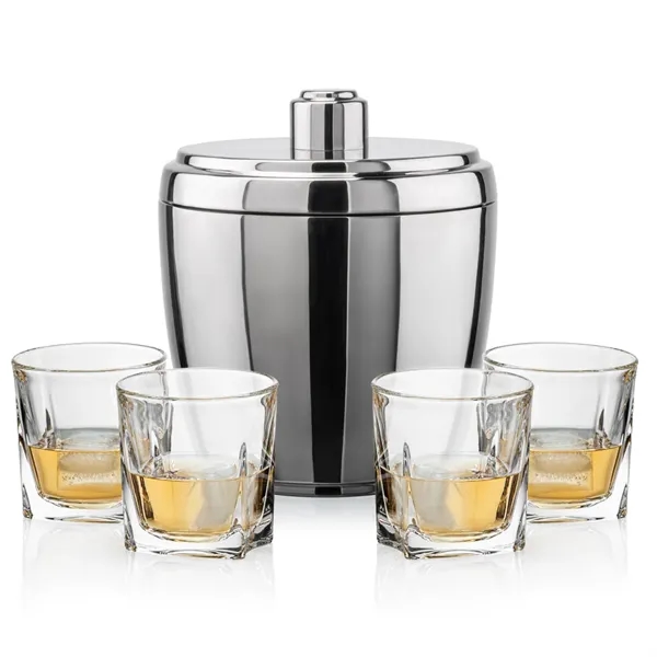 The Pescara Ice Bucket & On-the-Rocks Set combines modern style with... from ASI 84592 St Regis Group