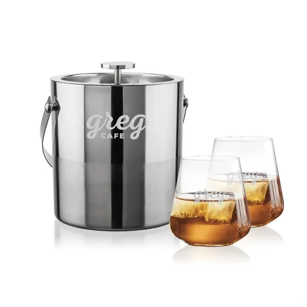 Item #SST1013-BD Catania Ice Bucket & Breckland On-the-Rocks Set