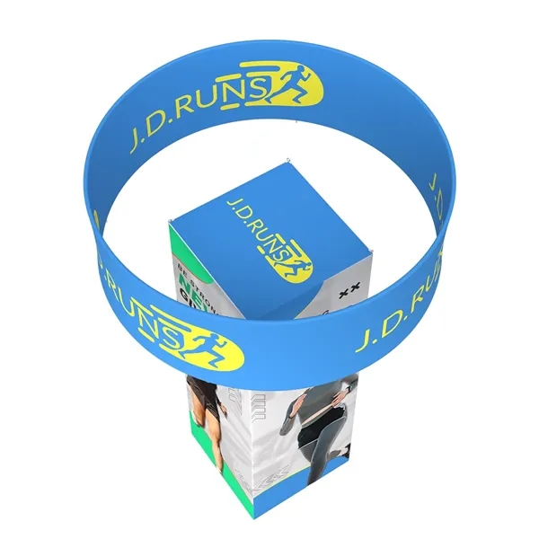 16'h Square Tower w/12' dia. round top, aluminum frame, full color... from ASI 49891 Discount Marketing Products / DMP