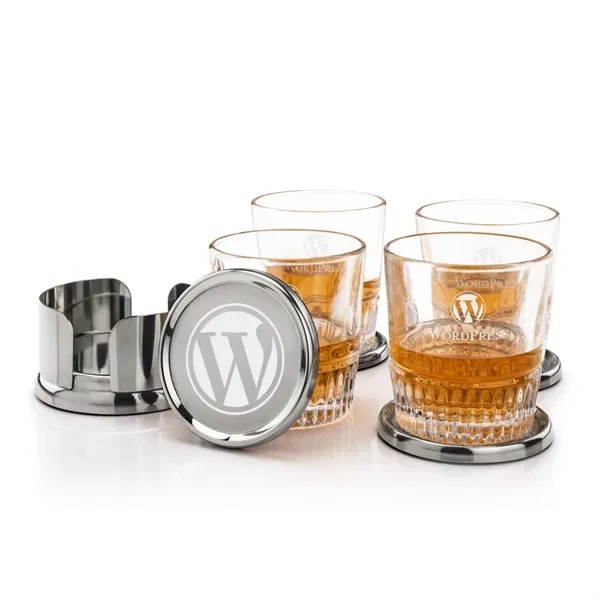 The Baldoni Coasters & On-the-Rocks Set combines modern elegance with everyday... from ASI 84592 St Regis Group