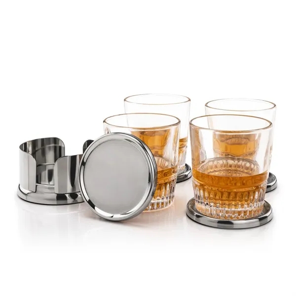 The Baldoni Coasters & On-the-Rocks Set combines modern elegance with everyday... from ASI 84592 St Regis Group