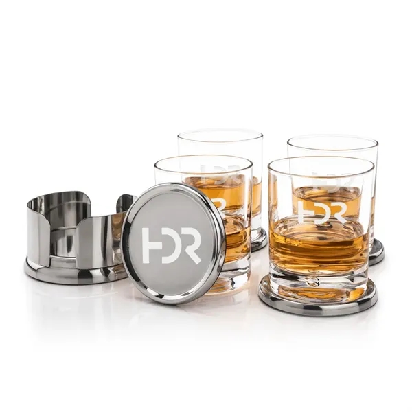 The Baldoni Coasters & On-the-Rocks Set combines modern elegance with everyday... from ASI 84592 St Regis Group