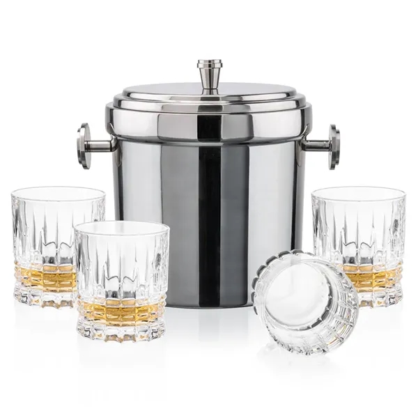 The Milano Ice Bucket & On-the-Rocks Glasses Set delivers a clean,... from ASI 84592 St Regis Group