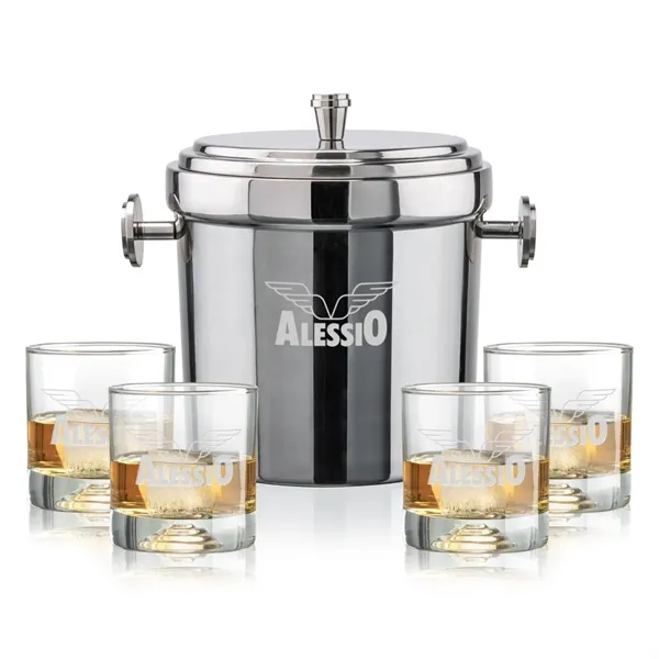 The Milano Ice Bucket & On-the-Rocks Glasses Set delivers a clean,... from ASI 84592 St Regis Group