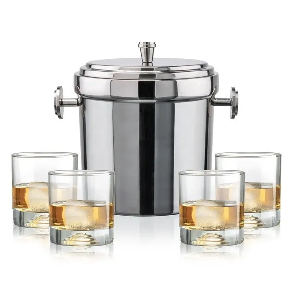 The Milano Ice Bucket & On-the-Rocks Glasses Set delivers a clean,... from ASI 84592 St Regis Group