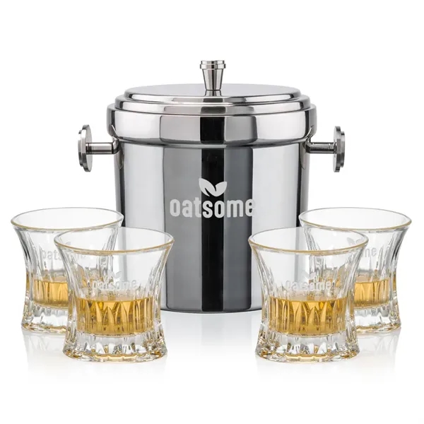 The Milano Ice Bucket & On-the-Rocks Glasses Set delivers a clean,... from ASI 84592 St Regis Group