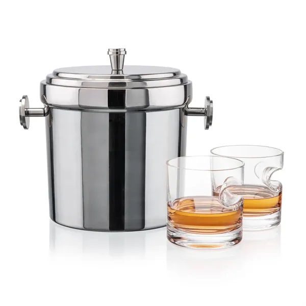 The Milano Ice Bucket & On-the-Rocks Glasses Set delivers a clean,... from ASI 84592 St Regis Group
