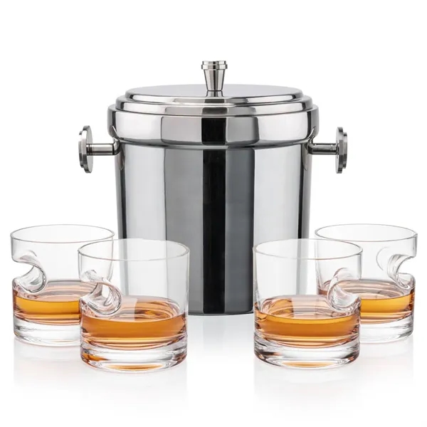 The Milano Ice Bucket & On-the-Rocks Glasses Set delivers a clean,... from ASI 84592 St Regis Group