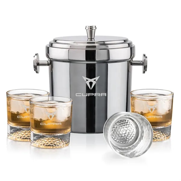 The Milano Ice Bucket & On-the-Rocks Glasses Set delivers a clean,... from ASI 84592 St Regis Group