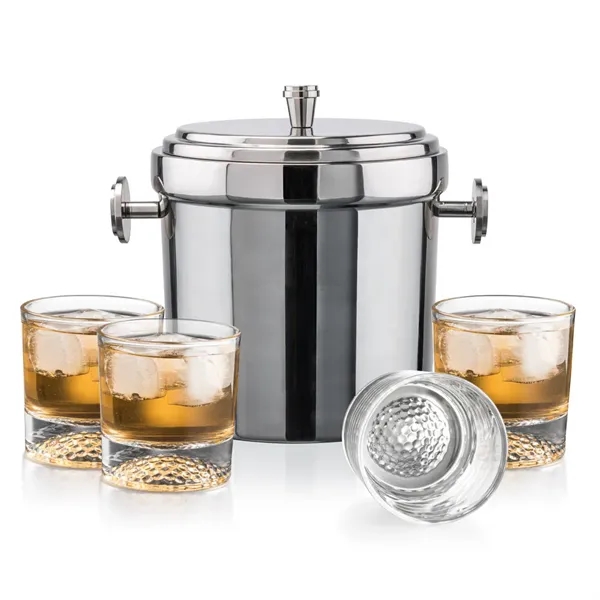 The Milano Ice Bucket & On-the-Rocks Glasses Set delivers a clean,... from ASI 84592 St Regis Group