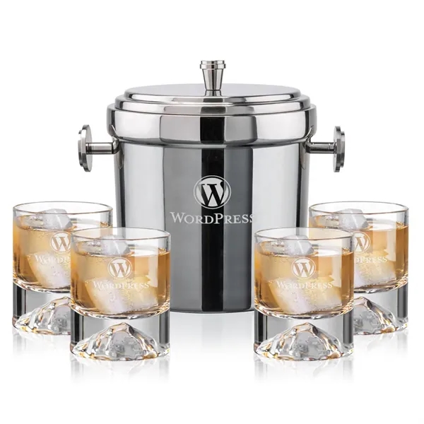 The Milano Ice Bucket & On-the-Rocks Glasses Set delivers a clean,... from ASI 84592 St Regis Group