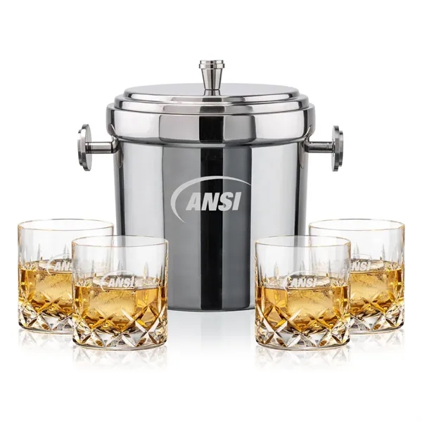 The Milano Ice Bucket & On-the-Rocks Glasses Set delivers a clean,... from ASI 84592 St Regis Group