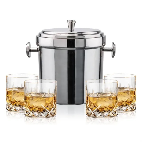 The Milano Ice Bucket & On-the-Rocks Glasses Set delivers a clean,... from ASI 84592 St Regis Group
