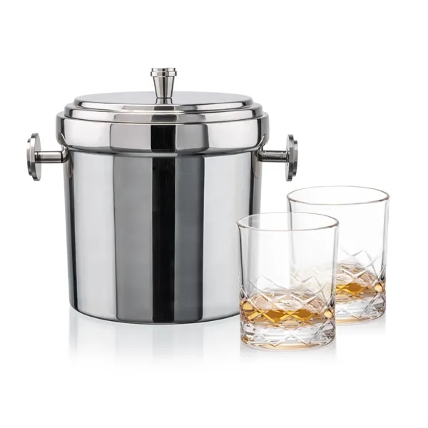 The Milano Ice Bucket & On-the-Rocks Glasses Set delivers a clean,... from ASI 84592 St Regis Group