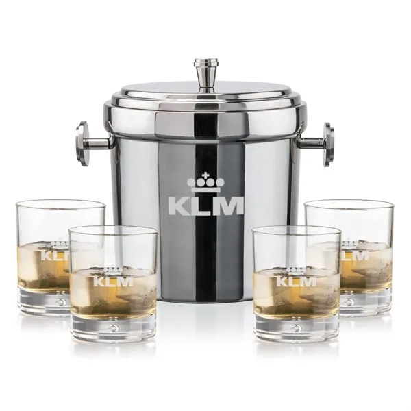 The Milano Ice Bucket & On-the-Rocks Glasses Set delivers a clean,... from ASI 84592 St Regis Group