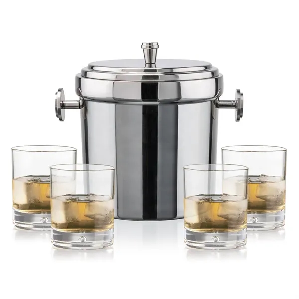 The Milano Ice Bucket & On-the-Rocks Glasses Set delivers a clean,... from ASI 84592 St Regis Group