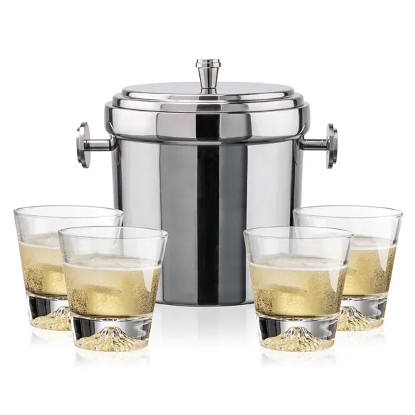 The Milano Ice Bucket & On-the-Rocks Glasses Set delivers a clean,... from ASI 84592 St Regis Group