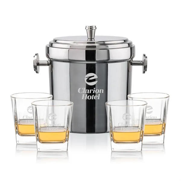 The Milano Ice Bucket & On-the-Rocks Glasses Set delivers a clean,... from ASI 84592 St Regis Group