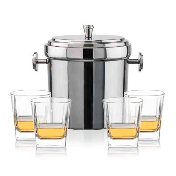 The Milano Ice Bucket & On-the-Rocks Glasses Set delivers a clean,... from ASI 84592 St Regis Group