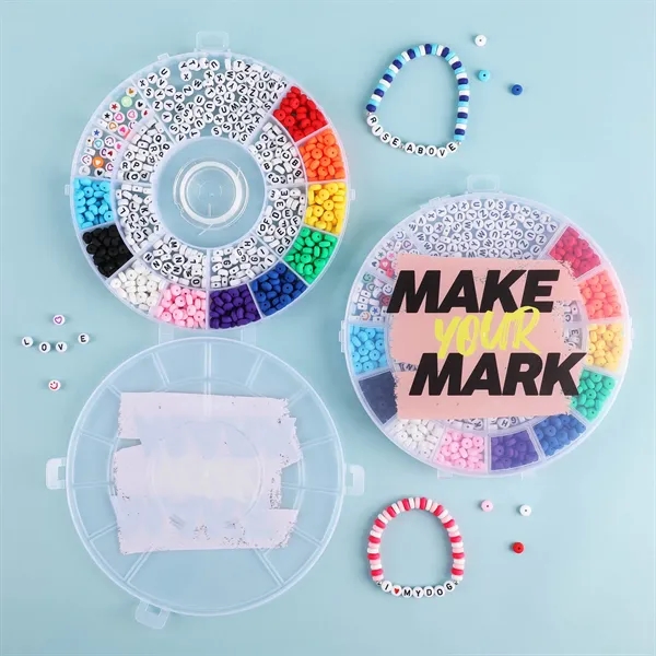 DIY Bracelet Kit with letter, color & emoji beads plus string... from ASI 61966 HPG / BCG Creations HPG Gold