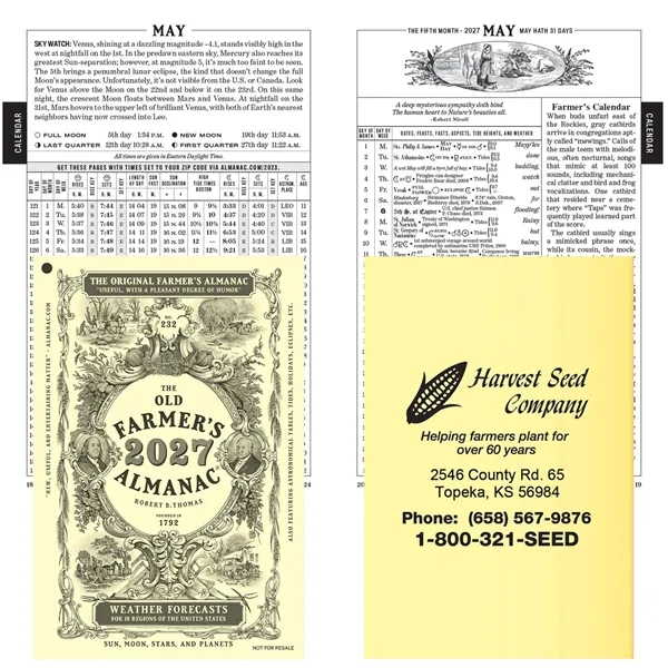Almanac features weather forecasts, folklore, with wisdom and feature stories.... from ASI 61966 HPG / Beacon Promotions HPG Gold