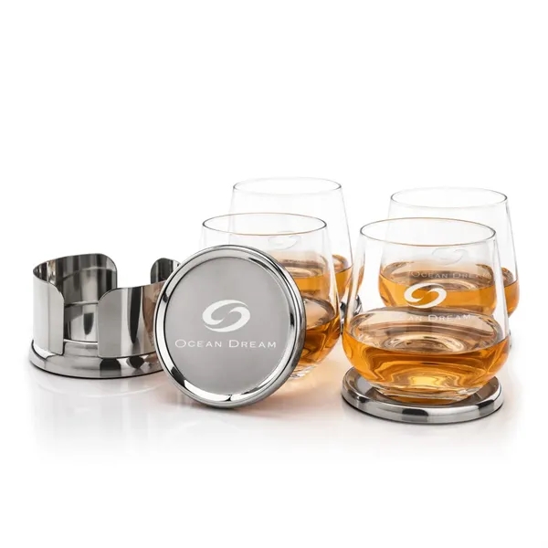 The Baldoni Coasters & On-the-Rocks Set combines modern elegance with everyday... from ASI 84592 St Regis Group