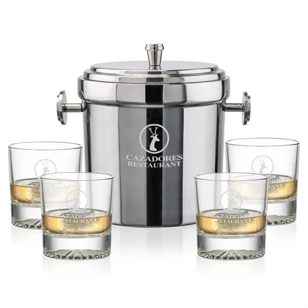 The Milano Ice Bucket & On-the-Rocks Glasses Set delivers a clean,... from ASI 84592 St Regis Group