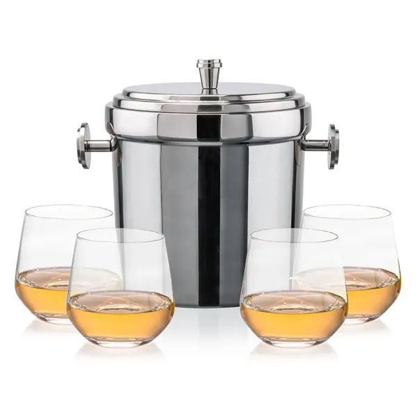 The Milano Ice Bucket & On-the-Rocks Glasses Set delivers a clean,... from ASI 84592 St Regis Group