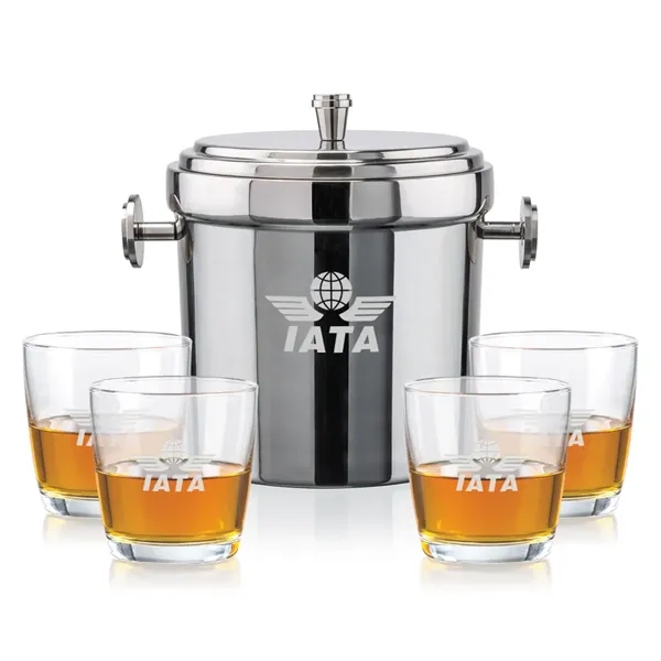 The Milano Ice Bucket & On-the-Rocks Glasses Set delivers a clean,... from ASI 84592 St Regis Group
