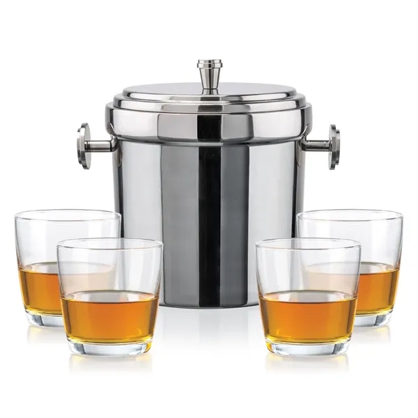 The Milano Ice Bucket & On-the-Rocks Glasses Set delivers a clean,... from ASI 84592 St Regis Group