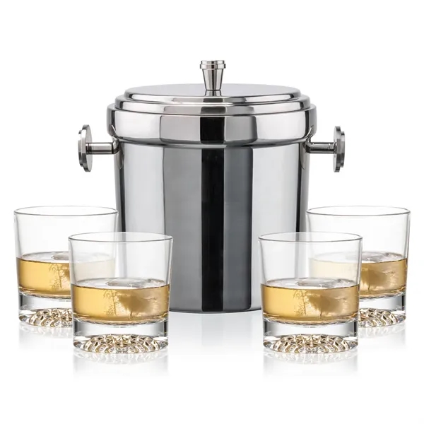 The Milano Ice Bucket & On-the-Rocks Glasses Set delivers a clean,... from ASI 84592 St Regis Group