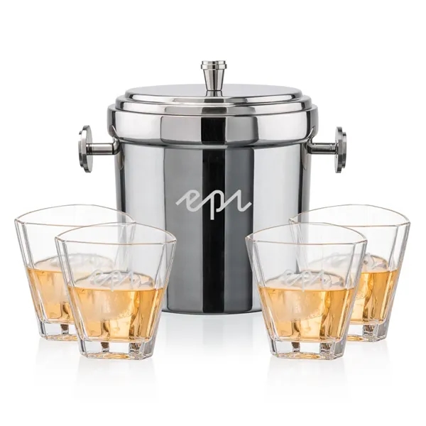 The Milano Ice Bucket & On-the-Rocks Glasses Set delivers a clean,... from ASI 84592 St Regis Group