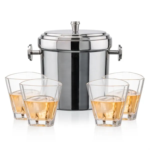 The Milano Ice Bucket & On-the-Rocks Glasses Set delivers a clean,... from ASI 84592 St Regis Group